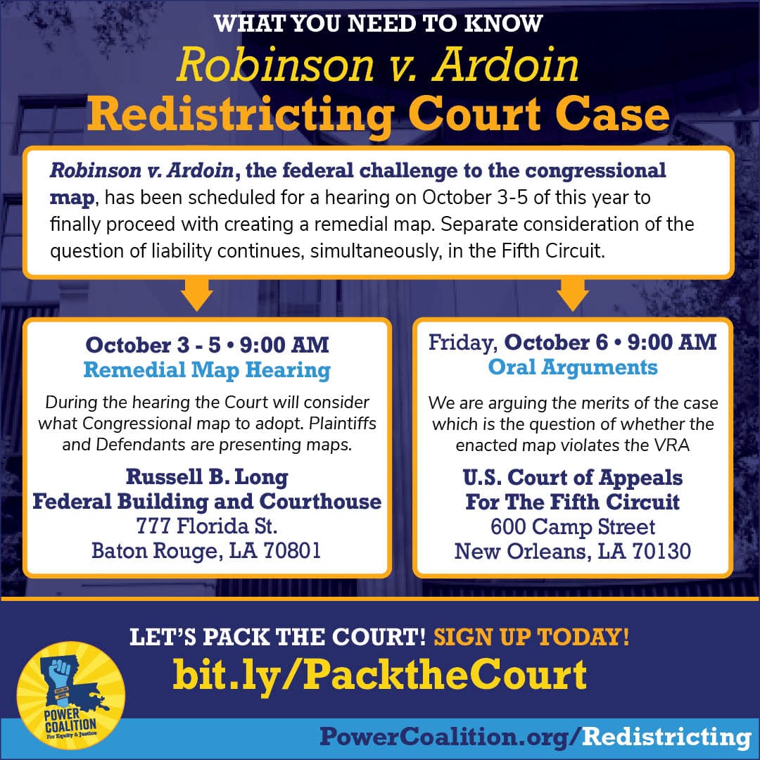 Robinson v. Ardoin Remedial Map Hearing - Power Coalition for Equity and  Justice