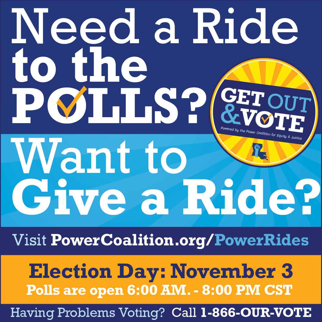 Power Coalition & Partners to Provide Rides to the Polls & Voter Protection on Election Day