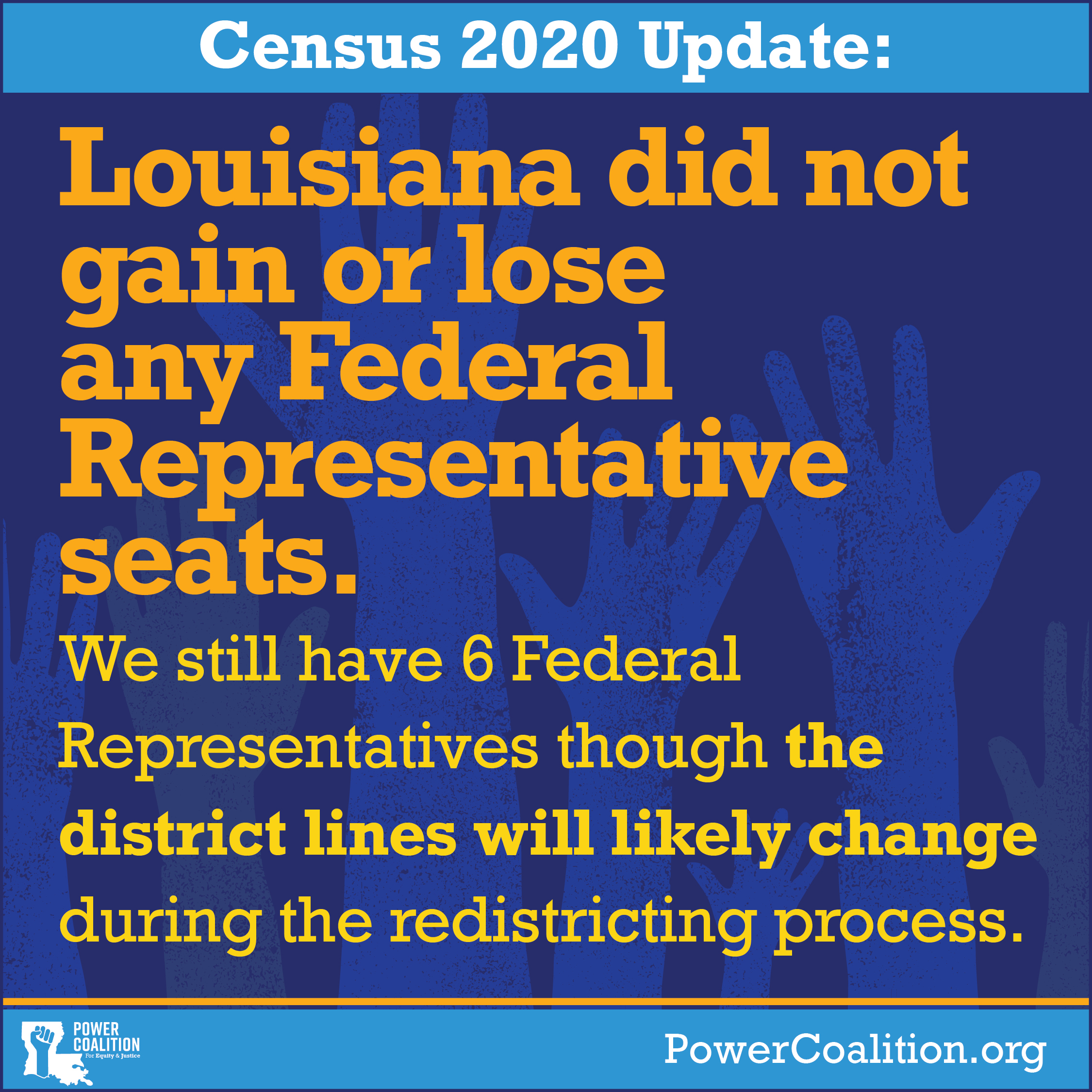 Louisiana did not gain or lose any federal representative seats.