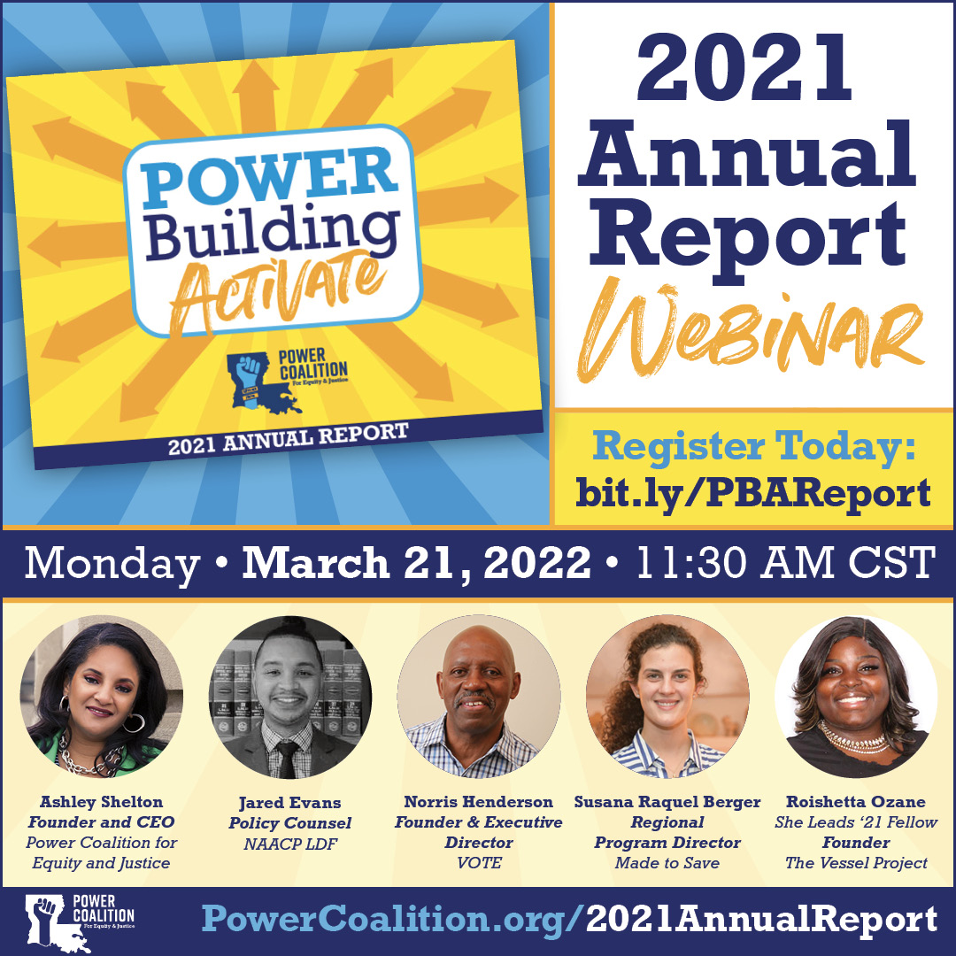 Power Coalition for Equity and Justice Press Conference Webinar