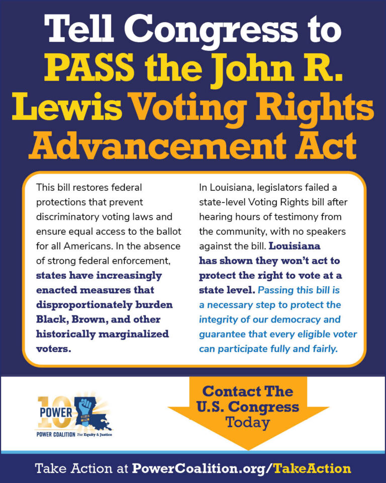Pass the John R. Lewis Voting Rights Advancement Act - Power Coalition ...